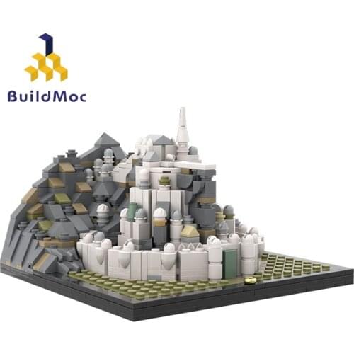 Buildmoc Architecture Lords King Ring Gondor City Minas-Tirith Castle Famous Battle of the Pelennor Fields Building Blocks Toys