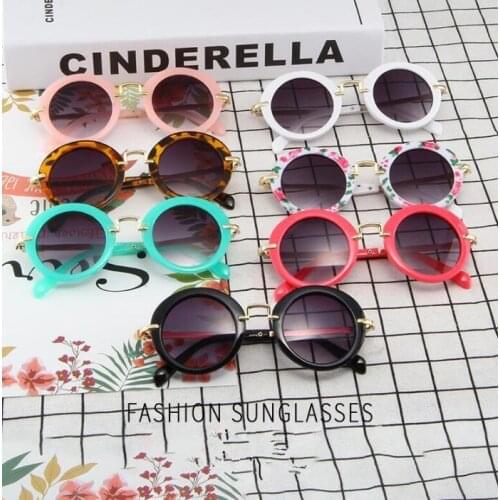Kids Round Vintage sunglasses Boys Sport Shade Sun Glass Girl Flower Print Eyewear Fashion Children Summer Beach Sunblock#202188