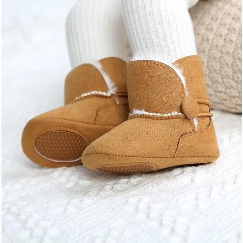 Baby Winter Snow Boot Baby Boys Girls Ankle Snow Boots Crib Shoes Anti-slip Sneakers 0-18 Months Rubber Sole Baby Shoes