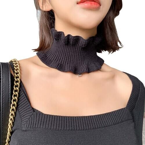 Design Solid Autumn-Winter Knitted Scarf Women Bandana Little Soft Neckerchief Headband Femme Shawl Wraps Collar For Ladies 2020