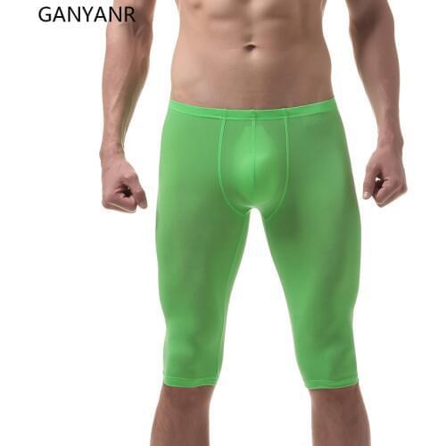GANYANR Running Tights Men Compression Shorts Leggings Gym Fitness Basketball Skins Training Jogging Exercise Yoga Sexy workout
