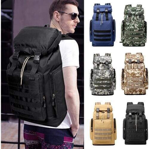 Camouflage 40L Outdoor Tactical Backpack Nylon Travel Unisex Waterproof Luggage Rucksack Sport Large Capacity Hiking Camping Bag
