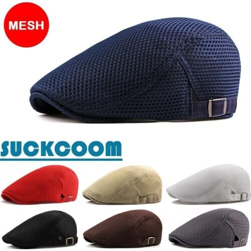 Men Women Mesh Summer Style Plaid Berets Caps Casual Unisex Sports Caps Cotton Hats Boina Casquette Flat Cap Painter Cap