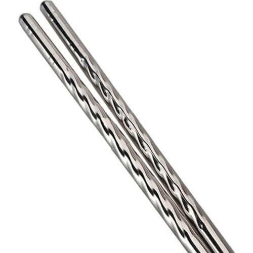 1 Pair Chinese Chopsticks Stylish Non-slip Design Chop Sticks Stainless Steel Chopstick Bar Tableware Environmental Protection