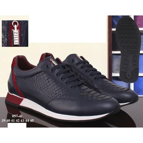 BILLIONAIRE Shoes Snake skin sports shoes 2021 new Business high quality Men‘s Casual European big size 39-45 Inner sheepskin