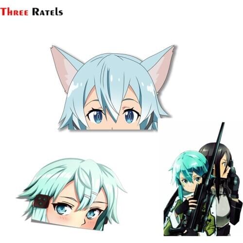 Three Ratels FC111 SINON ALO Peeker Stickers and Decals Waterproof Windshield Laptop Waterproof 3D Car Sticker Wall Room Decal