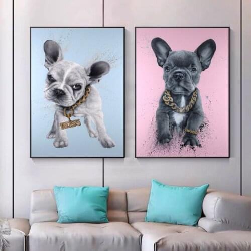 Cute Animal Dog Mural Family Bedroom Childrens Room Wall Decoration Canvas Art Posters Prints Home Decor Cuadros