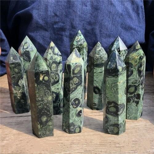 Natural kambaba jasper obelisk quartz crystal wand tower point healing 8-11cm