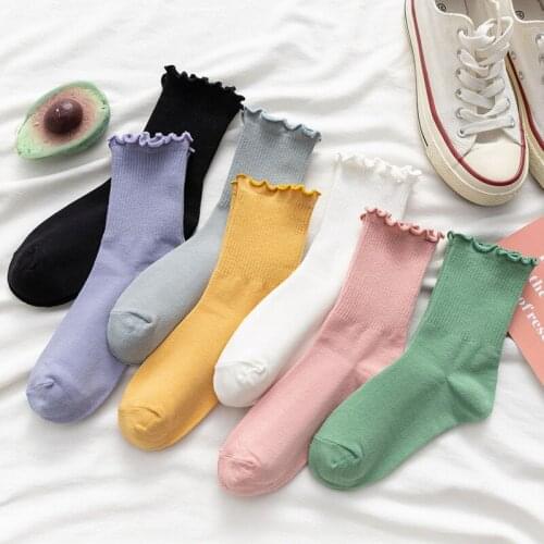 The New Fashion Ladies Socks Are Simple And Versatile In Many Colors, Breathable And Comfortable Cotton Crew Socks