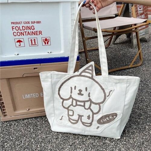 New Style INS Cartoon Womens Bag Student Bag Cute Girl Shopping Bag Shoulder Bag Tutorial Bags School Supplies