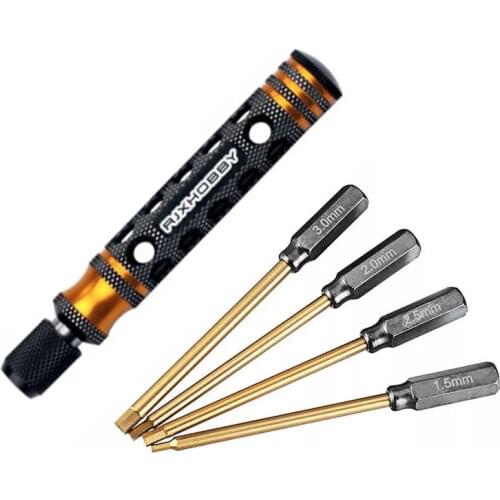 RJX 6.35mm 4 in1 Hexagon Screwdriver for RC Car Boat Airplane Helicopter FPV Drone Repair Tool