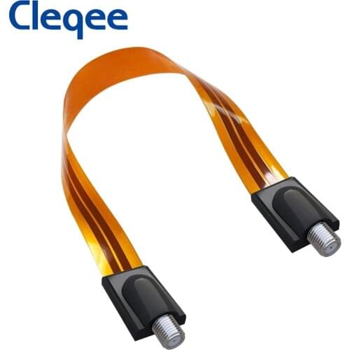 Cleqee F Female Connector Flat Coaxial Cable Pass Home/ Car WINDOW DOOR for Satellite Antenna TV T10022