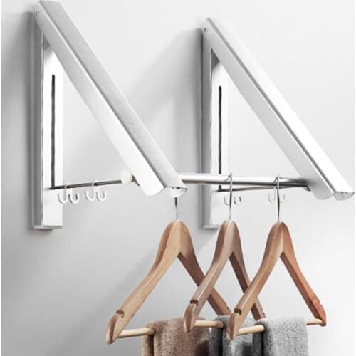 Portable Folding Clothes Hanger Hotel Wall-mounted Bathroom Drying Rack Household Retractable Invisible Clothes Rail Drying Rack