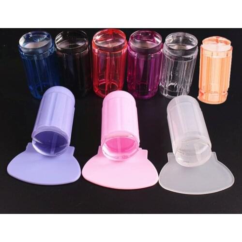 Clear Silicone Stamper Transparent Jelly Nail Stamping Plate Stamp Scraper Set Polish Print Transfer Manicure Template Tool