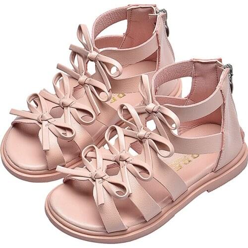 New Little girls gladiator sandals boots Suede leather summer brown black high-top fashion roman kid sandals toddler baby shoes