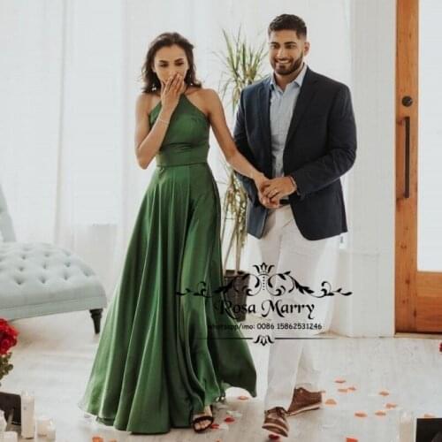 Sexy Halter Backless Cheap Prom Dresses 2021 A Line Cross Back Straps Plus Size Long Girls Engagement Formal Evening Party Gowns