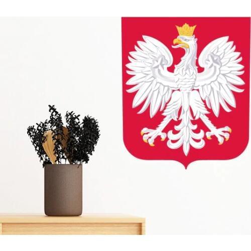 Poland Europe National Emblem Country Removable Wall Sticker Art Decals Mural DIY Wallpaper for Room Decal
