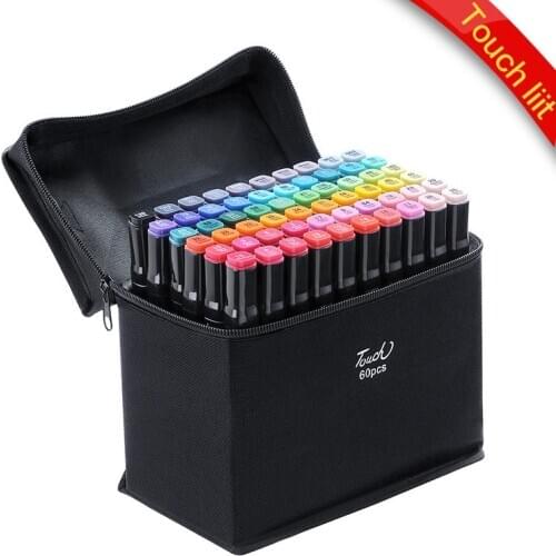 TOUCH LIIT 30/40/60/80 Colors Art Markers Dual Head Sketch Alcohol Based Marker Set Best For Drawing Manga Design Art Supplies