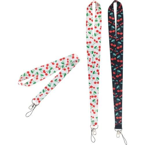 A3940 Patchfan Cherry Lanyard Badge ID Lanyards Mobile Phone Rope Key Lanyard Neck Straps Accessory