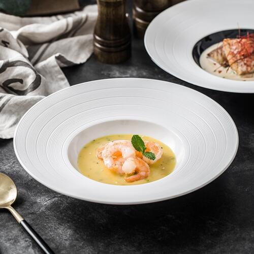 10 Inch Japanese Luxury Ceramic White Western Steak Salad Plate Simple Home Main Course Dessert Dish Hotel Restaurant Tableware