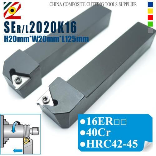 EDGEV SER2020K16 SEL2020K16 SER/L2020K22 CNC Lathe Cutter External Threading Tool Holder Turning Tools 16ER 22ER Thread Inserts
