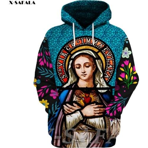 Mama Mary 3D Printed Hoodie Man Female Outwear Zipper Sweatshirt Casual Jersey Q1-13 Pullover Jogger