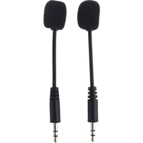 Universal 2pcs Headset 3.5mm Microphone Bendable Gaming Mic For Smart Phone PC Recording Audio Laptop Lound Speaker