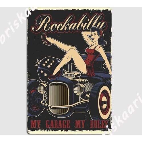 Vintage Poster My Garage My Rules Metal Plaque Poster Cinema Living Room Painting Décor Mural Classic Tin sign Poster