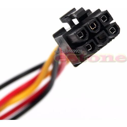 1PC 2X 4 Pin Molex to 6 Pin PCI Express PCIE Video Card Power Adapter Cable