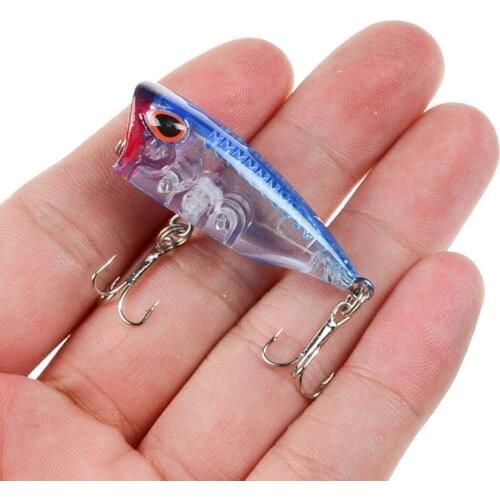 1PC Fishing Tackle Fishing Lures 6 Colors 4cm 3g Popper Lures Bass Baits 8# Hook Fishing Bait