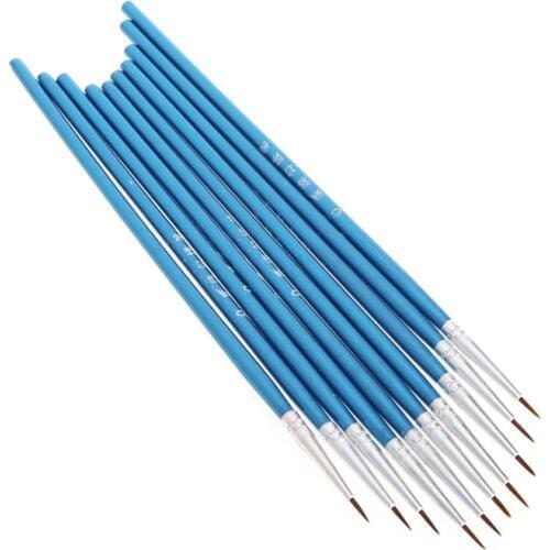 10pcs/set Nylon Hair Brush Hook Line Pen Artist Watercolor Acrylic Painting Oil Painting Brush Set ArtRamadan Festival Gifts