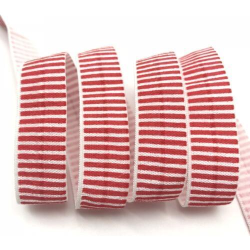 10 yards 5/8" Stripe Print Fold Over Elastic FOE Ribbon Webbing for Girl Wristband Hair bow Headband Hair band Accessory
