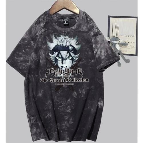2021 Hot Anime Black Clover T Shirt Anime Clothes Men T-shirt Fashion Tie Dye T-shirt Asta Graphic Hip Hop Top Tees