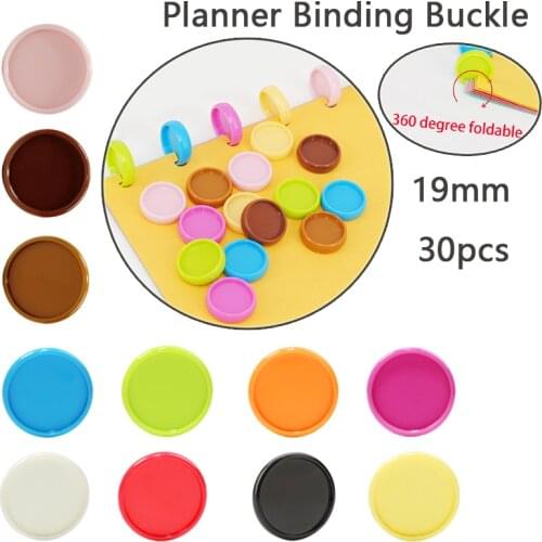30pcs 19mm Binding Discs Solid Mushroom Binder Binding Button DIY Book Loop Loose-leaf Binding Rings Disc Buckle Office Supplies