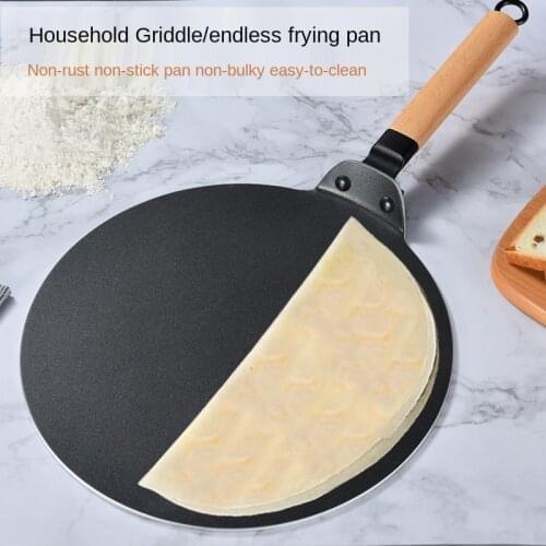 Non-stick Pancake Pan Frying Pan Fried Pork Chop Fried Egg Pan Gas Stove Household Pancake Fruit Stand Tool