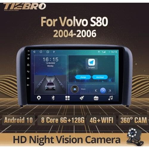 2DIN Android10.0 Car Radio For Volvo S80 2004-2006 GPS Navigation Stereo Receiver Auto Radio DSP Car Receiver NO 2DIN DVD IGO