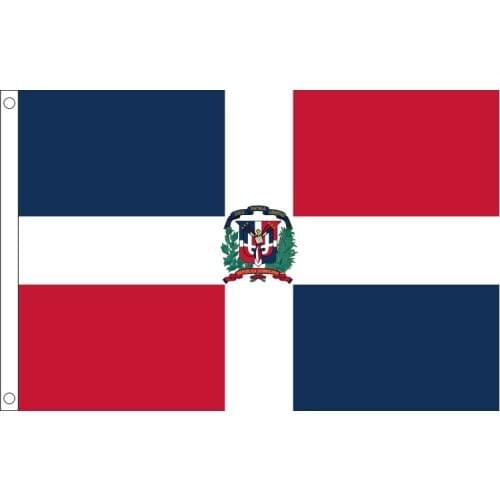 Free shipping xvggdg HangingFlag Polyester Dominican Republic national Banner Outdoor Indoor 150x90cm Big Flag