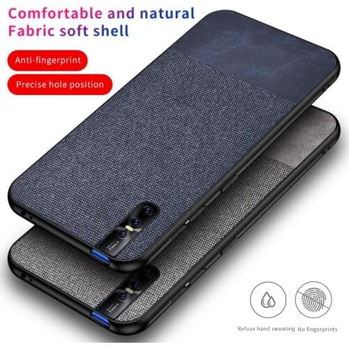 For VIVO V15 Pro Case Soft silicone edge+Cloth texture Skin Comfortable Luxury protective Back Cover Case for vivo v15pro shell