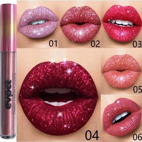 Evpct 1pc Sexy Lip Gloss Liquid Metal Lipstick Lasting Waterproof Lipstick Red Color Lip Paint Lips Makeup