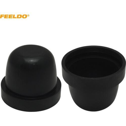 FEELDO 2Pcs Car LED Headlight Waterproof DustProof Cover Rubber Anti-Dust Sealing Headlamp Cover Cap 55mm-60mm #5601