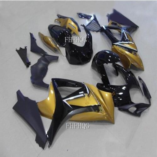 Molded high quality fairings for GSXR1000 07 08 gold black motorcycle fairing kit GSXR 1000 2007 2008