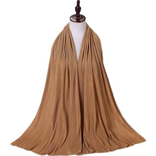 Wrinkle hijab scarf cotton plain elasticity Jersey pleated shawls crinkle hijab long muslim head wrap scarves/scarf 10pcs/lot