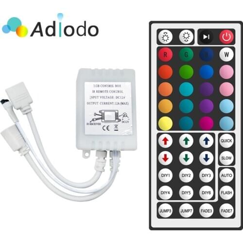 24 Keys or 44 Keys DC12V Dual Connectors Output IR Remote RGB Controller lamp Dimmer For 10M 5M 3528 2835 5050 LED Strip light