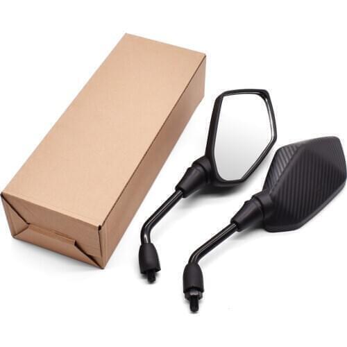 Quality Motorcycle Side Mirror Carbon Fiber White Glass Rearview Mirror For Suzuki GSX250 GSX550 GSX600 GSXR1000 GSXR1100 Katana