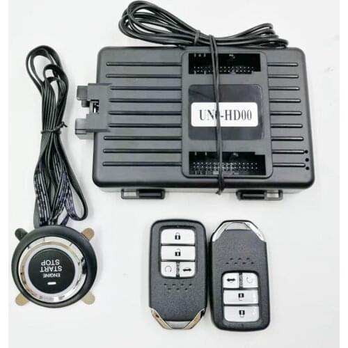 For Honda VEZEL Add Push Button To Start Stop Car Alarm Phone App Remote Control Car System Central Locking System No Wire Cut