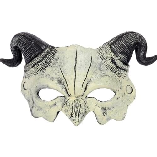 Y1QD Cosplay Mask Half Face Mask Creepy Party Animal Mask Costume Novelty Halloween Costume Party Demon Head Mask