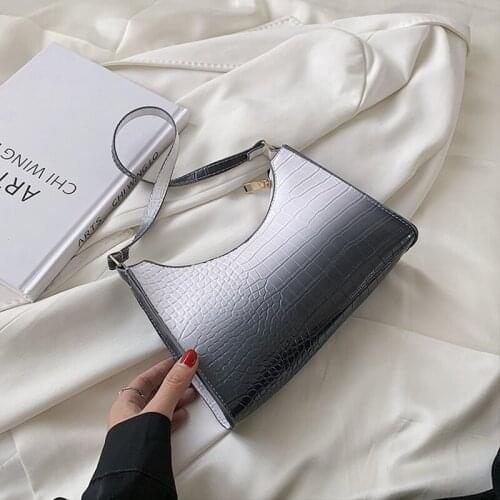 Fashion womens PU leather small shoulder armpit bag womens gradient zipper Mini Wallet Handbag