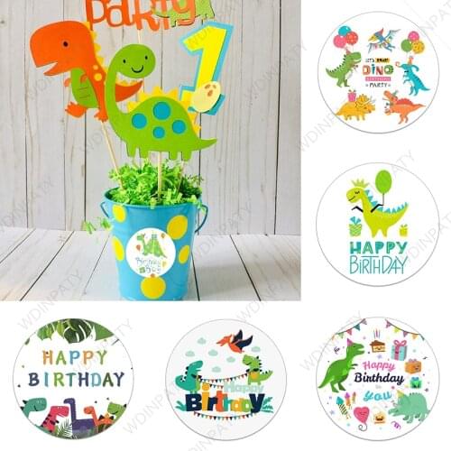 Dinosaur Theme Party Dinosaur Stickers Happy Birthday Sticker Labels Decorations Kids Jungle Party Supplies