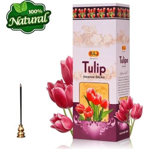 RAJ Natural India Stick Incense Bulk,Tulip Flavor Aroma Therapy,Home Clean Air Fragrance Relax,Yoga,Meditation,Refresh,Gift Pack
