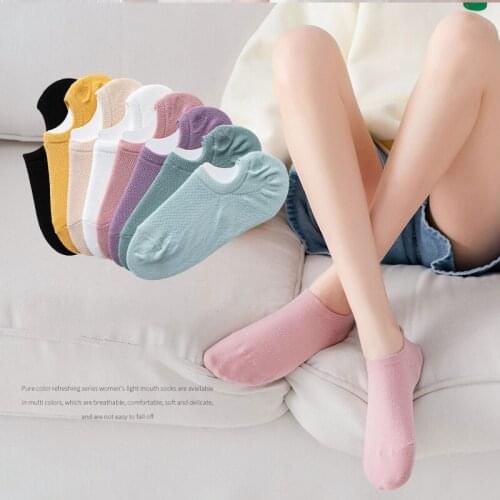 10 pairs/socks women breathable sweat absorption mesh big heel lovely candy color small fresh simple tide wholesale socks